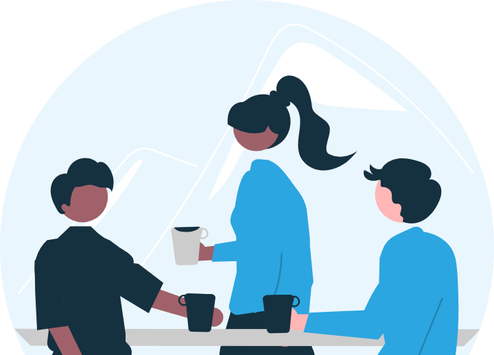 複数人で英会話のグループレッスンを受けるイメージ